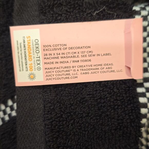 Juicy Couture Home Cherry Embroidery Oversized Plush Bath Towel Set - Picture 7 of 7